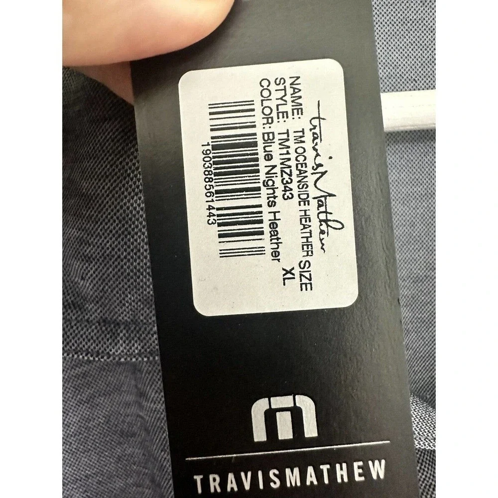 Travis Mathew Polo Shirt Long Sleeve Mens Sz XL Oceanside Heather Lexus Grey‌ - Picture 4 of 7